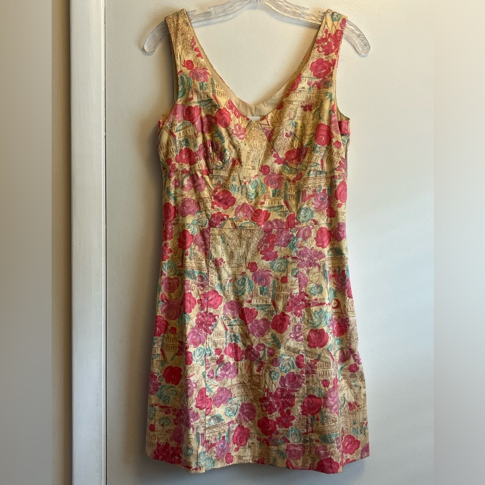 Garnet hill cotton mini dress size 4 European print